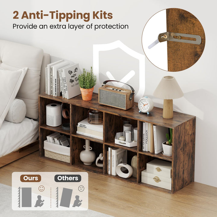 Giantex Floor Standing Bookshelf with Storage and 2 Anti Tipping Kits