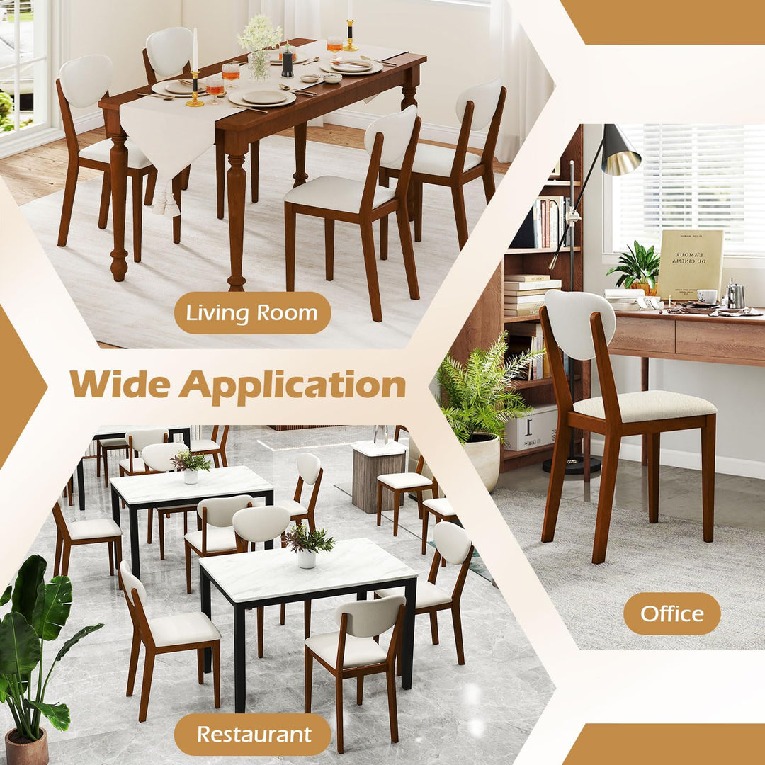 Giantex Sherpa Dining Chairs Set of 4 Modern Kitchen Chair w/Rubber Wood Legs