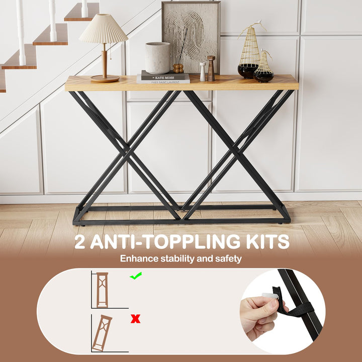 Giantex 55" Industrial Console Table for Living Room