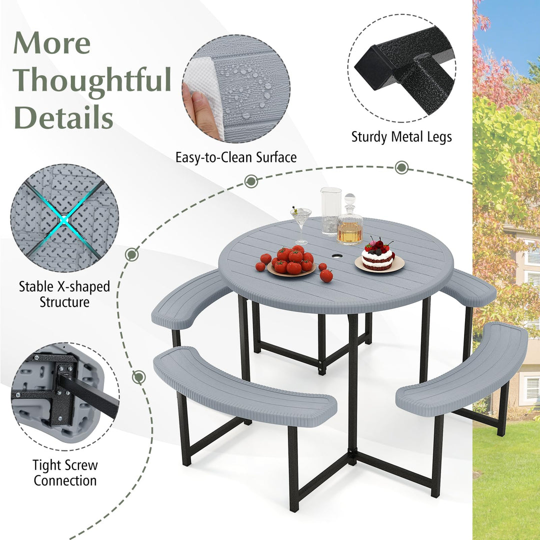 Giantex Picnic Table Bench Set for 4 to 8 Person