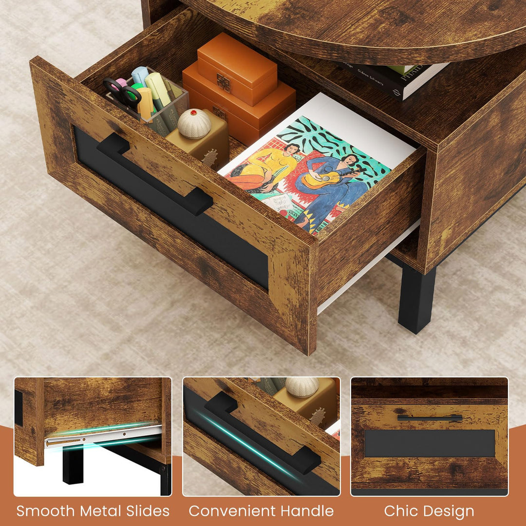 Giantex 47" Oval Coffee Table Cocktail Accent Center Table with Storage