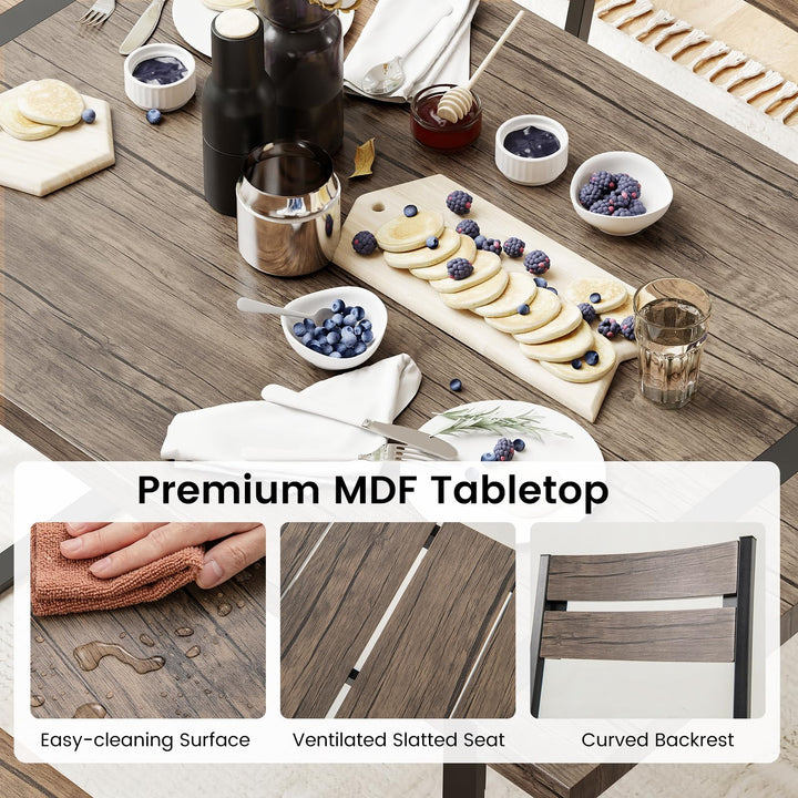 Giantex 4-Piece Dining Table Set for 4 with 1 Bench and 2 Chairs