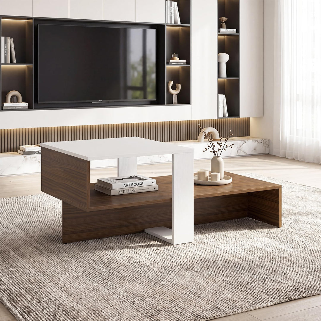 Giantex 31.5" Small Coffee Table with Storage