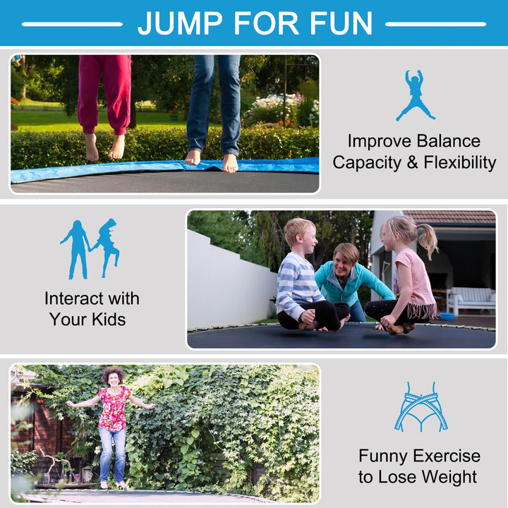 ASTM Approved 8 10 12 14 15 16Ft Trampoline for Adults Kids