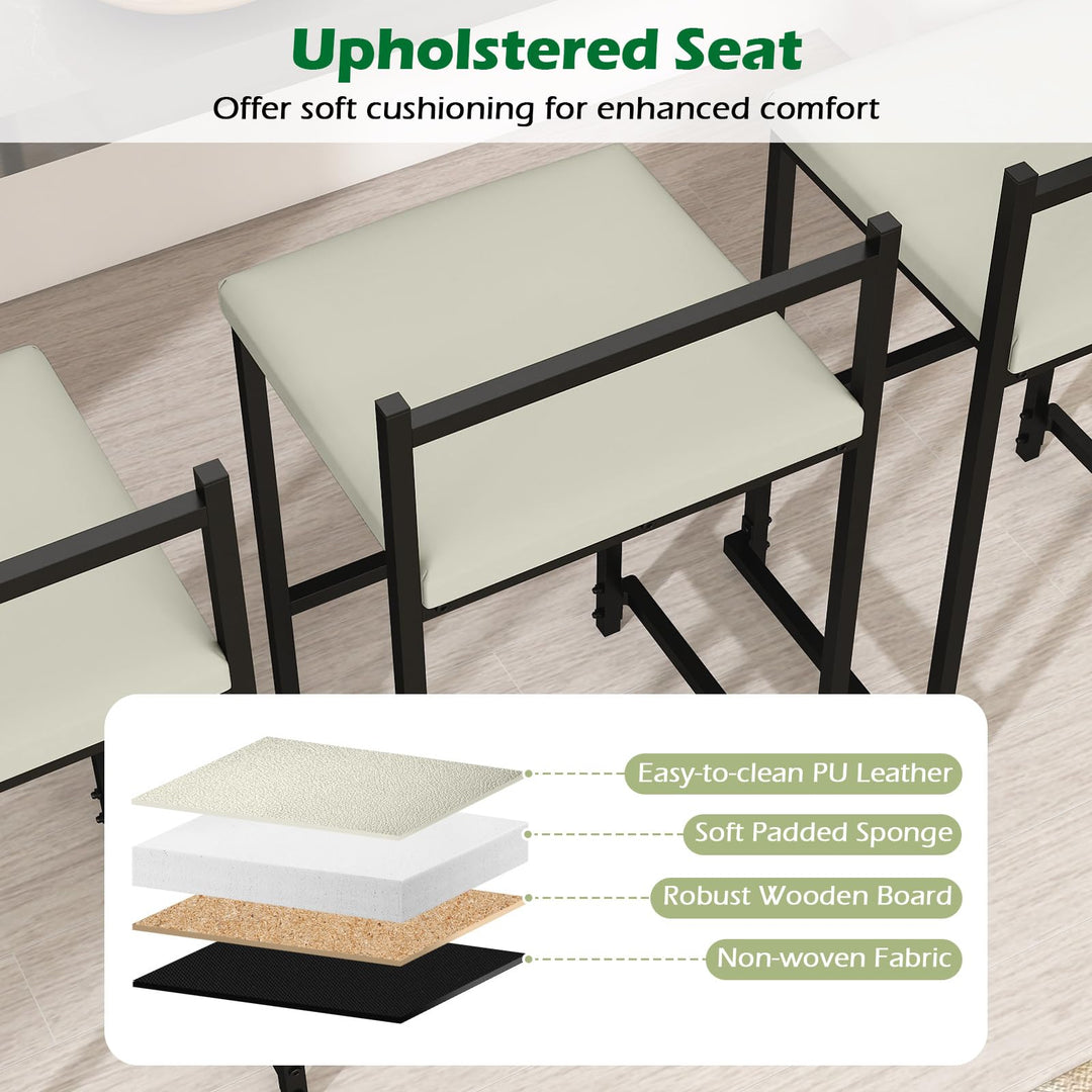 Giantex 26 Inch Modern Metal Bar Stools Set of 2/4 Armless Bar Chairs with Low Back