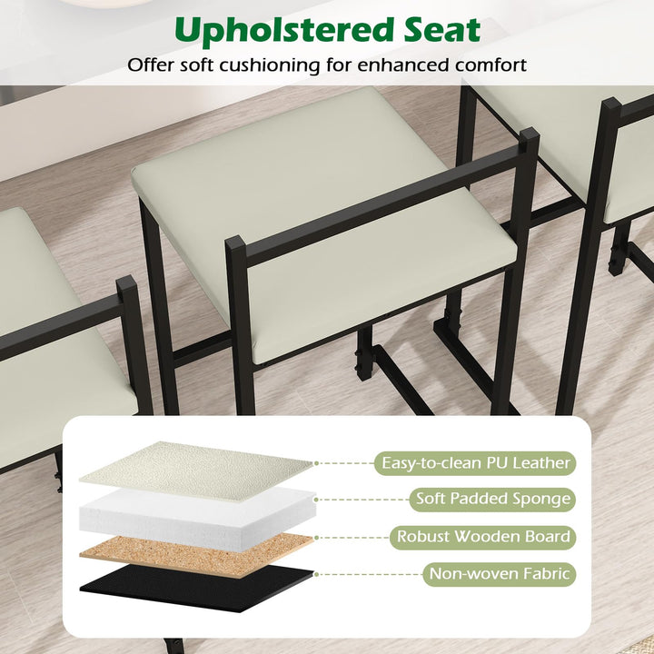 Giantex 26 Inch Modern Metal Bar Stools Set of 2/4 Armless Bar Chairs with Low Back