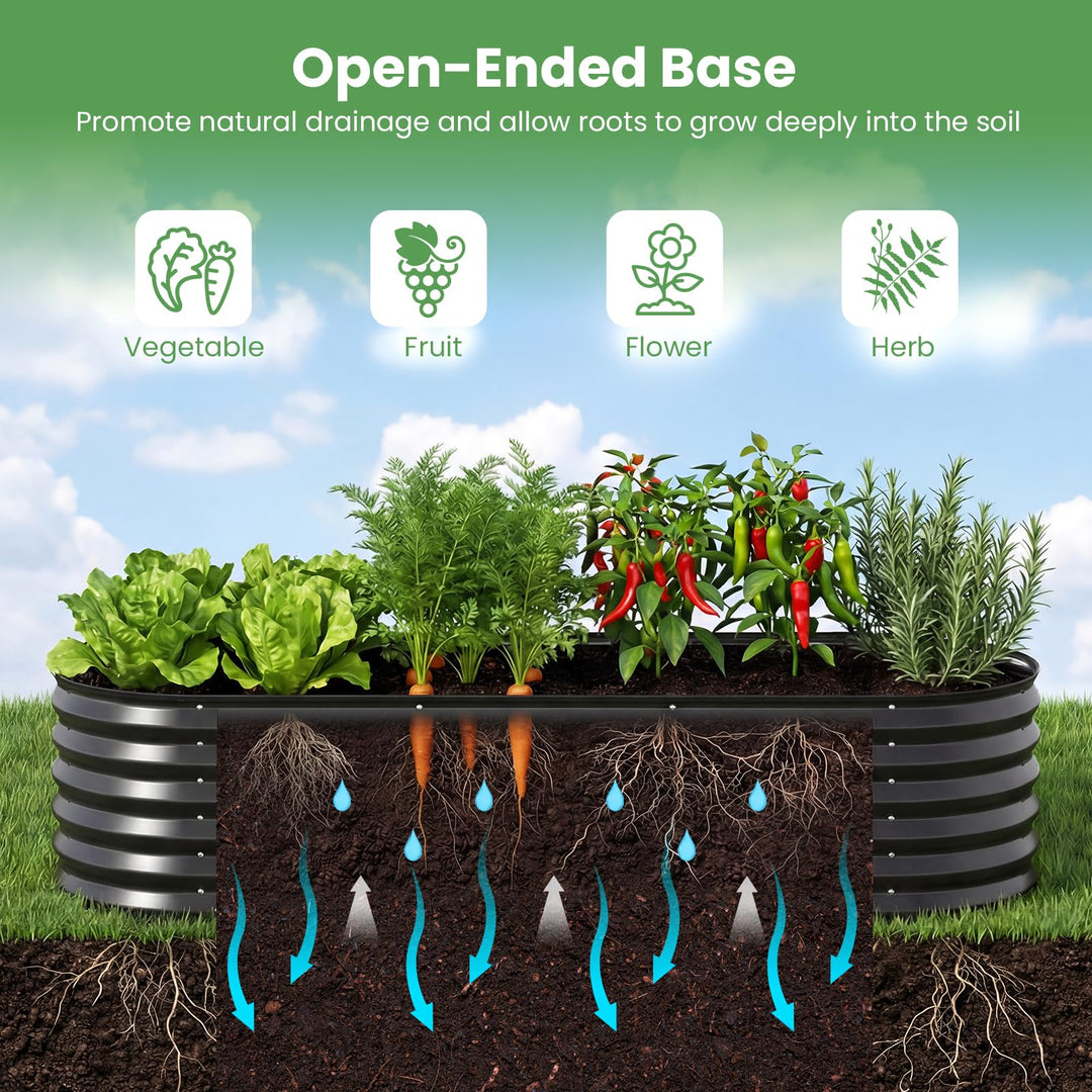 Giantex Raised Garden Bed w/Greenhouse Cover (6x2x1 FT)