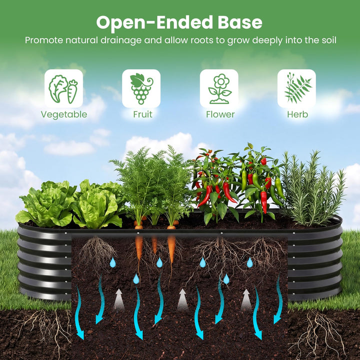 Giantex Raised Garden Bed w/Greenhouse Cover (6x2x1 FT)