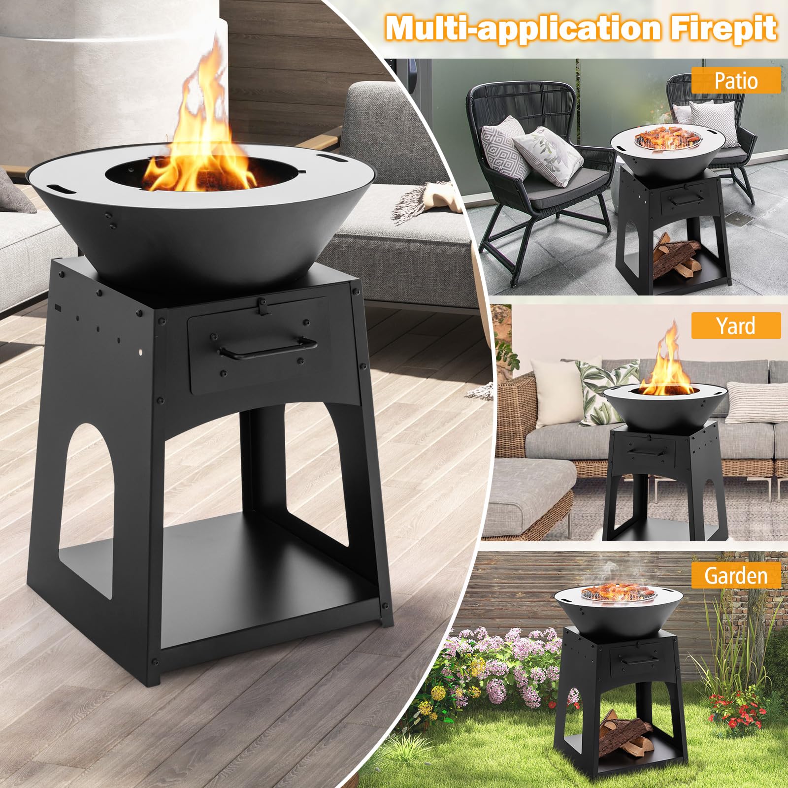 Giantex Outdoor Fire Pit with Grill