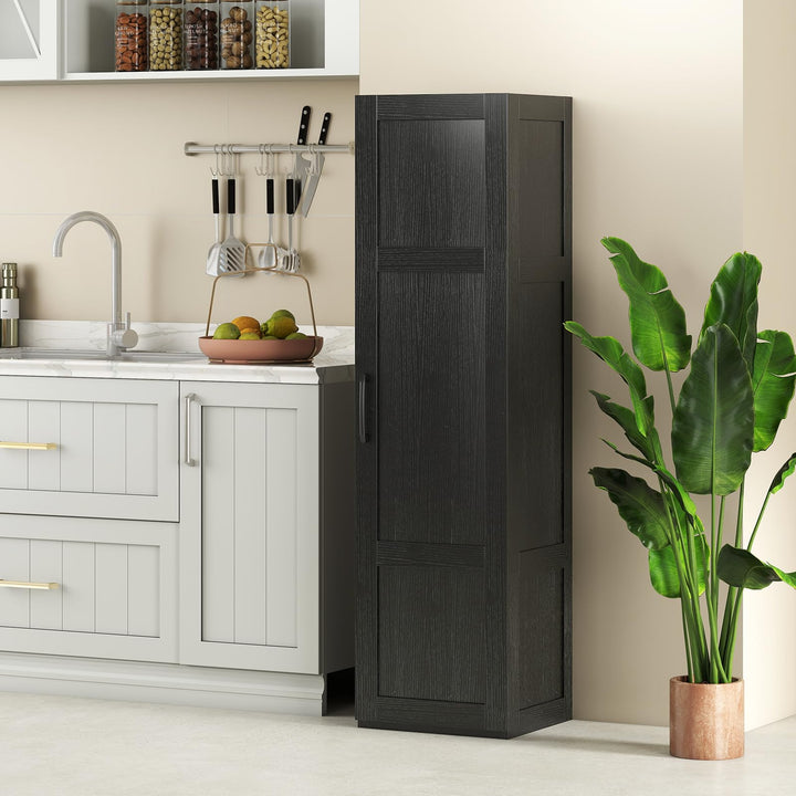 Giantex Narrow Farmhouse Freestanding Bathroom Cabinet with 4 Shelves