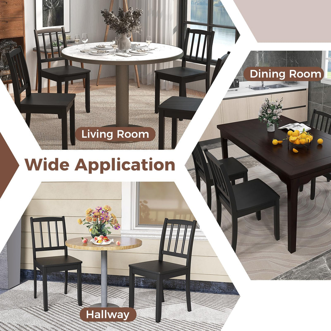 Giantex Farmhouse Dining Chairs Set of 2/4, Modern Kitchen Chairs w/Rubber Wood Legs & Curved Backrest