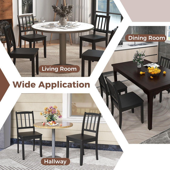 Giantex Farmhouse Dining Chairs Set of 2/4, Modern Kitchen Chairs w/Rubber Wood Legs & Curved Backrest