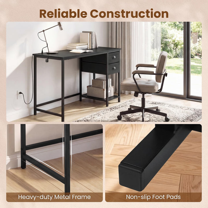 Giantex 38" Home Office Desk with Charging Station
