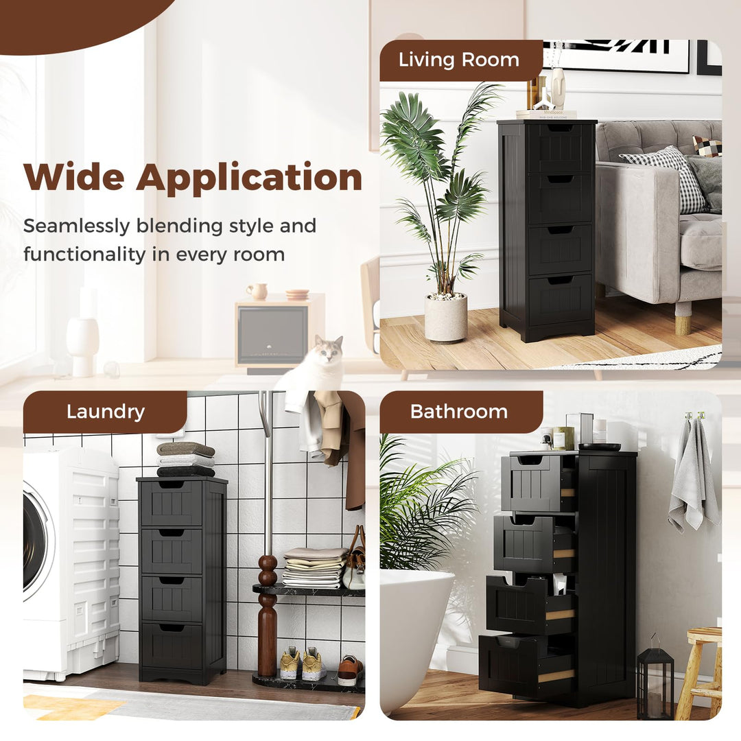 Giantex Bathroom Storage Cabinet w/ 4 Drawers