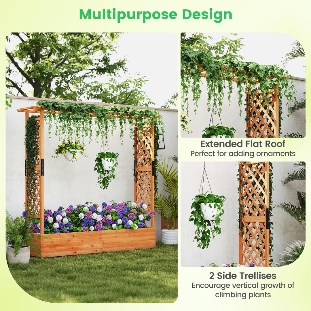 Giantex Raised Garden Bed with Trellis and Hanging Roof