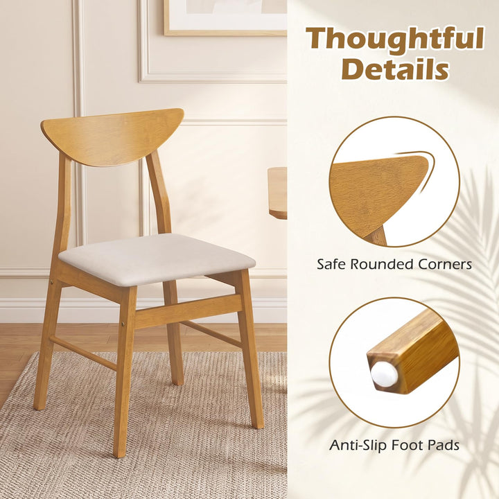 GIANTEX Upholstered Dining Chairs Set w/ Comfortable Upholstered Seat