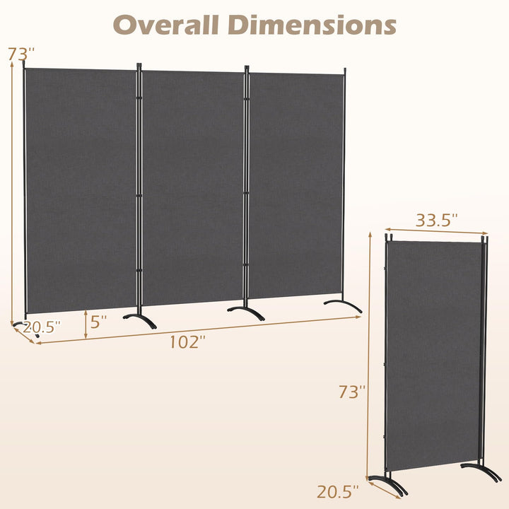 Giantex 3 Panel Room Divider, 6FT Folding Privacy Screen