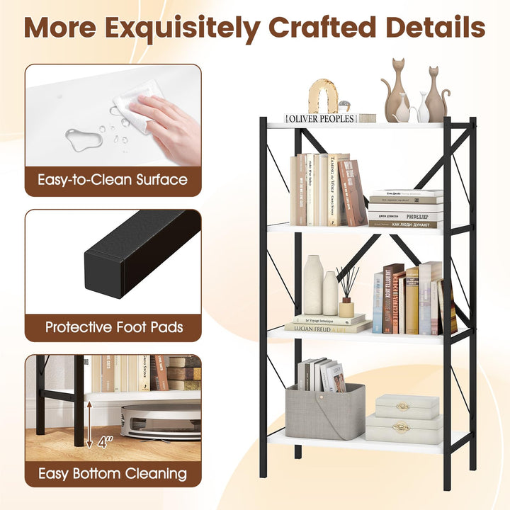 Giantex Modern Bookcase with Heavy-Duty Metal Frame