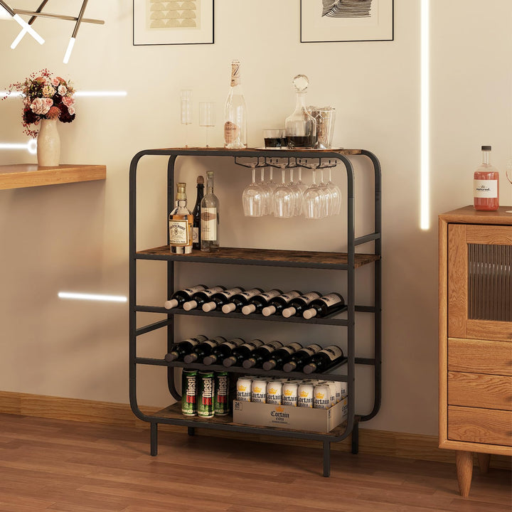 Giantex Industrial Wine Rack Freestanding Floor