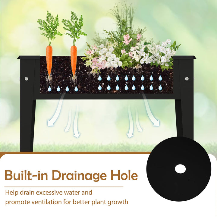 Giantex Metal Raised Garden Bed with Legs(24”x11”x18”)