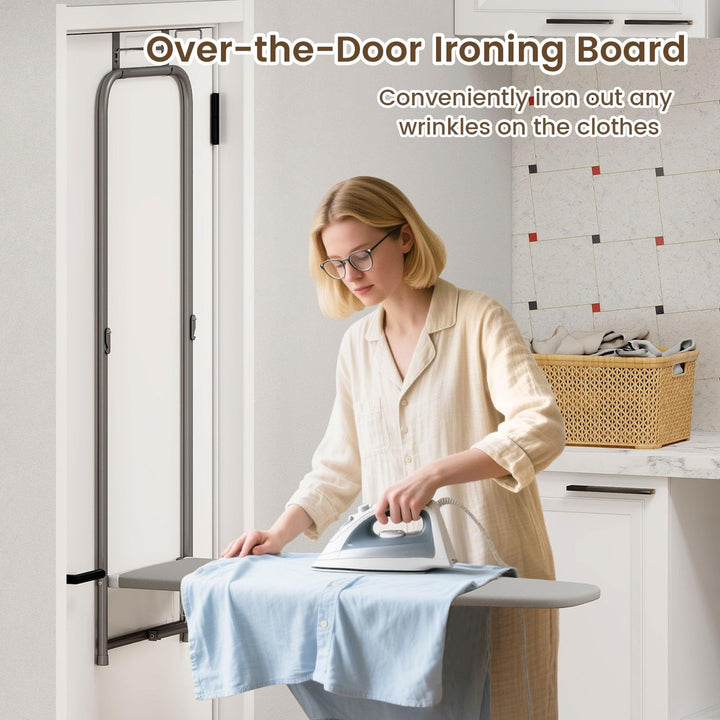 Giantex Over The Door Ironing Board with Iron Holder Space-Saving Hanging Iron Board