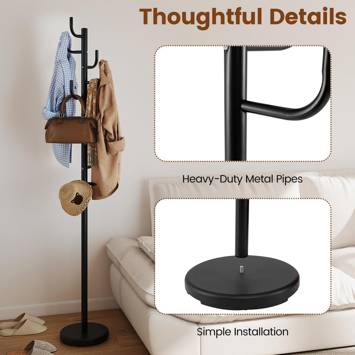 Giantex 69" Metal Coat Rack 8-Hook Cactus Clothes Stand