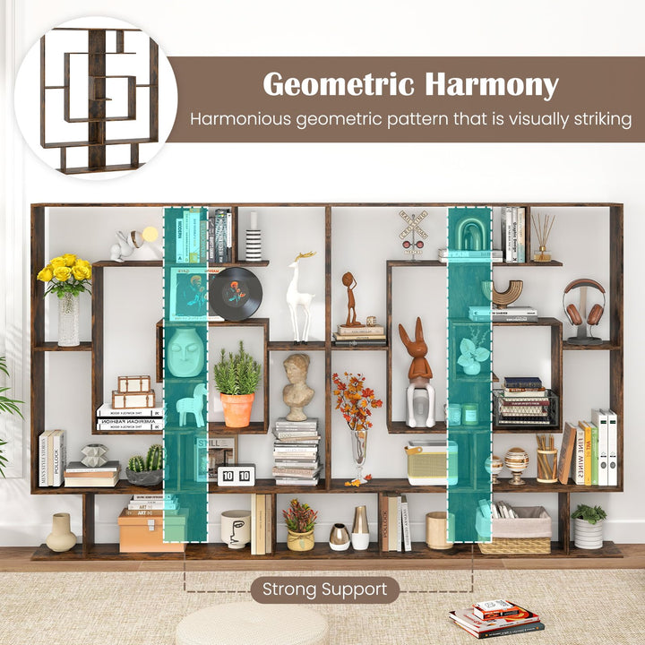 Giantex 7-Tier Geometric Bookshelf