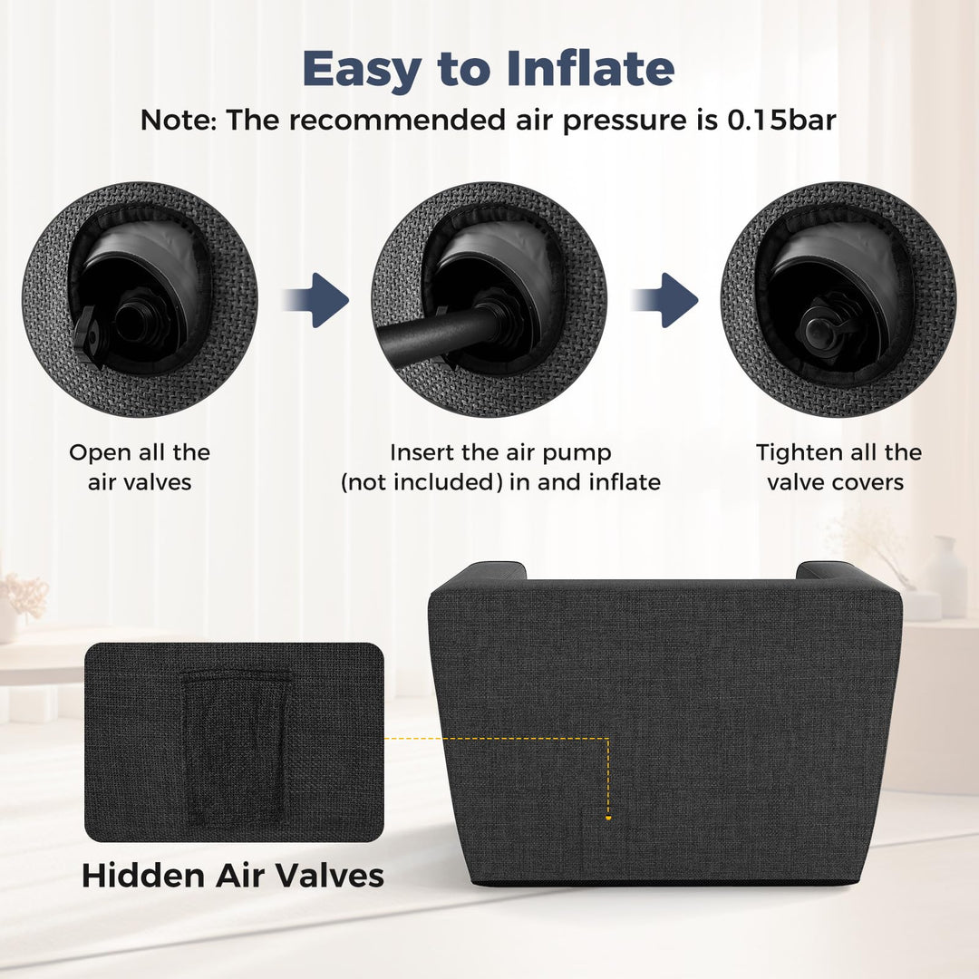 Giantex Inflatable Sofa with Detachable Cover and Wide Armrests