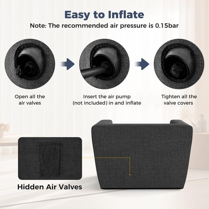 Giantex Inflatable Sofa with Detachable Cover and Wide Armrests