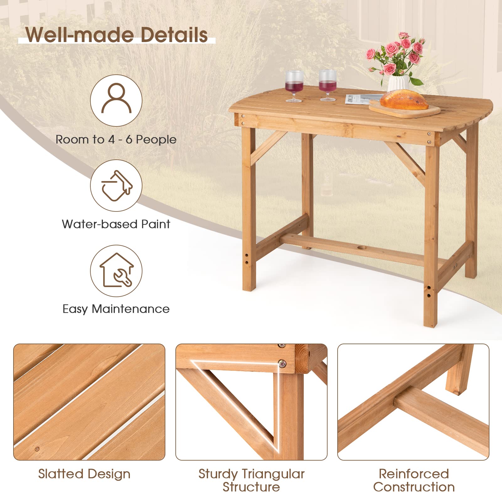 Giantex Patio Dining Table