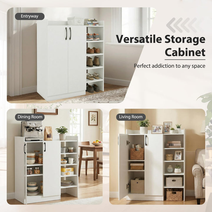 Giantex Wooden Shoe Storage Organizer w/2 Doors for Entryway