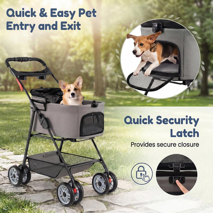 Giantex 3-in-1 Pet Stroller with Detachable Carrier for Small & Medium Pets