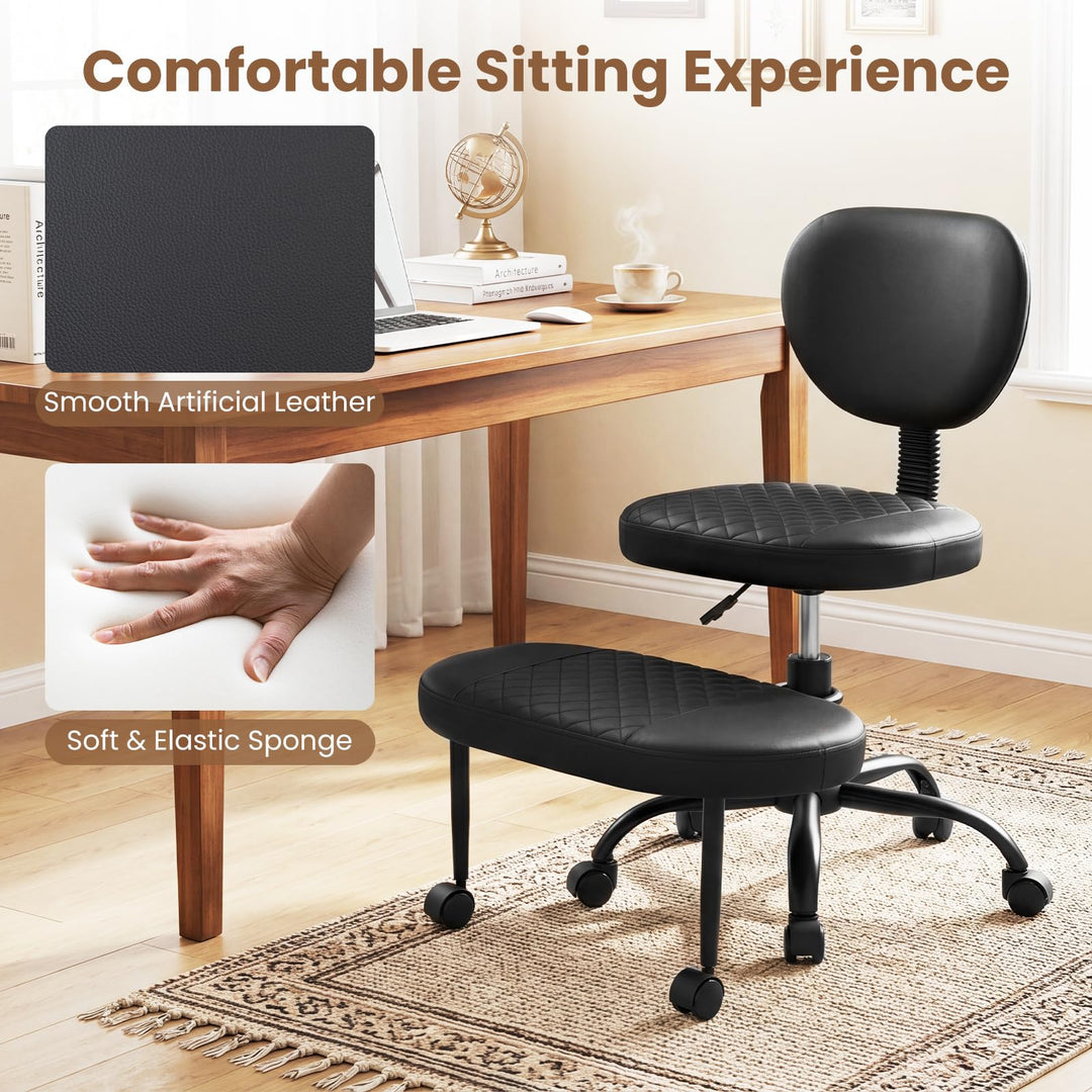 Giantex Ergonomic Criss Cross Meditation Office Chair with Wheels