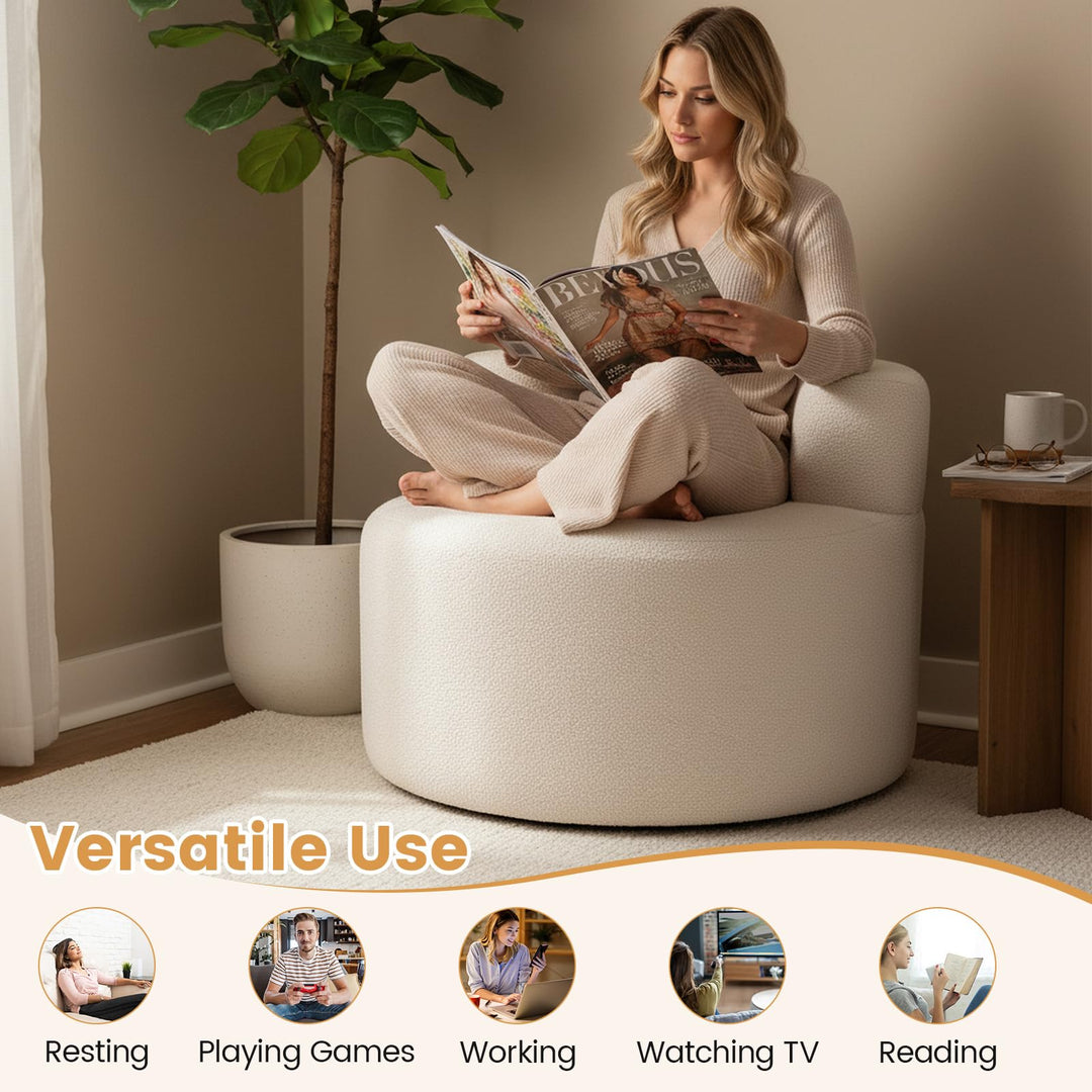 Giantex Barrel Accent Chair, Upholstered Single Sofa Chair