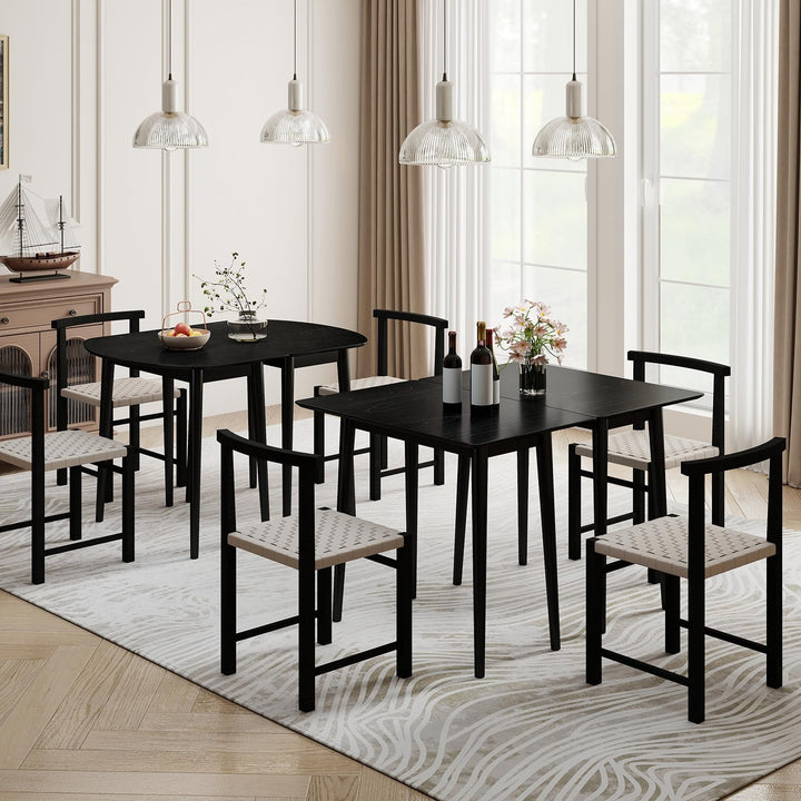 Giantex Dining Table Set with 2 Rectangular Dinner Tables for 4-6