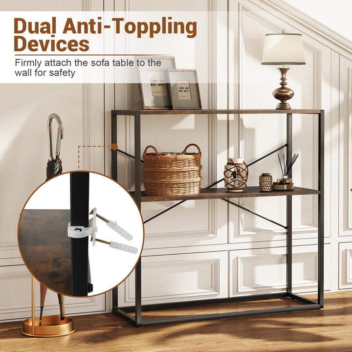 Giantex 36" Console Table 2-Tier Entryway Table with Open Storage Display Shelves