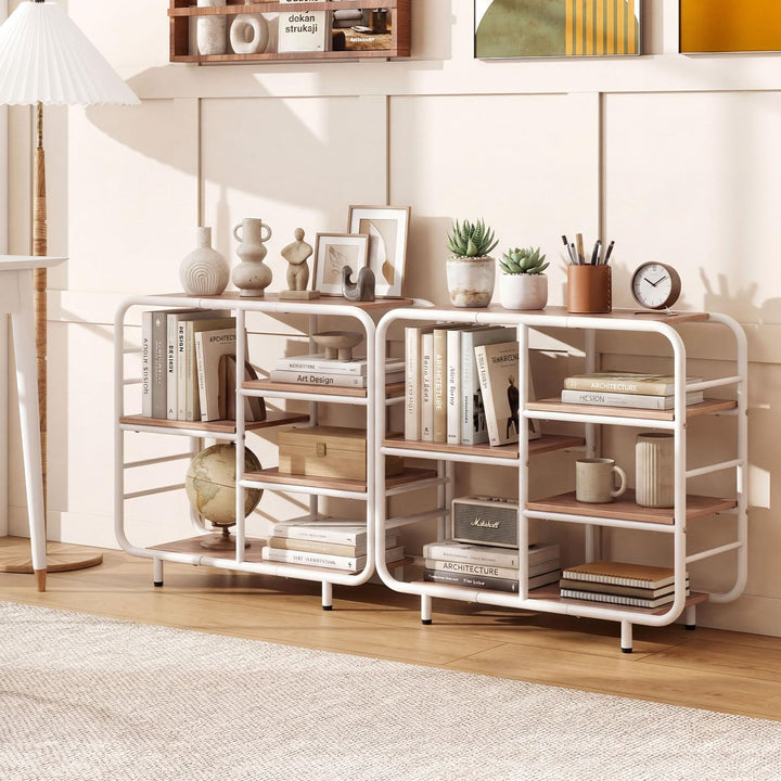Giantex 5-Tier Industrial Bookcas Book Shelf Storage Organizer with Metal Frame
