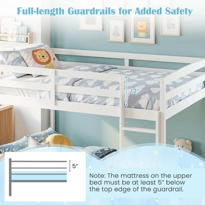 Giantex Full Over Full Bunk Bed with Full-Length Guardrails