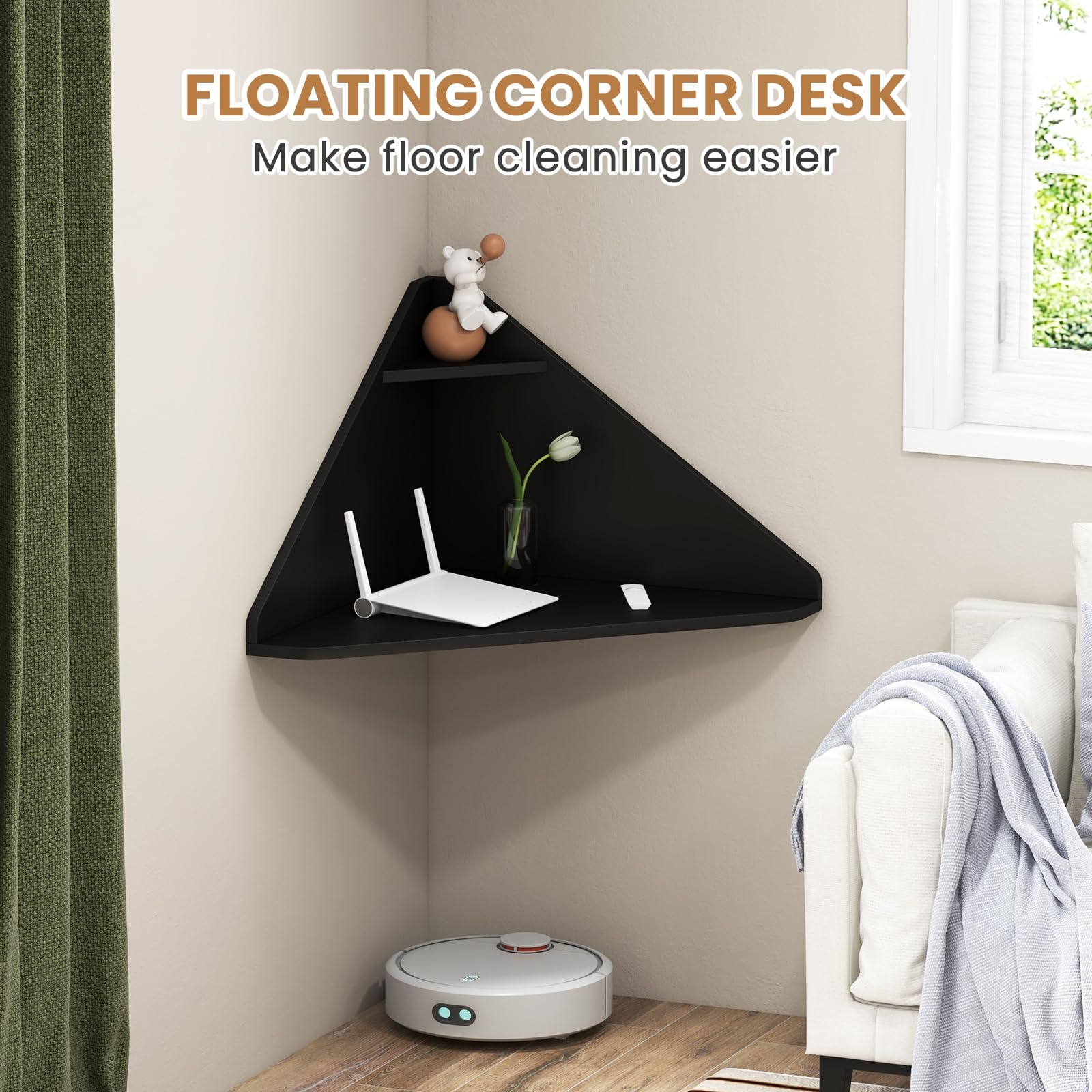 Giantex Wall Mounted Computer Desk with Storage Shelf