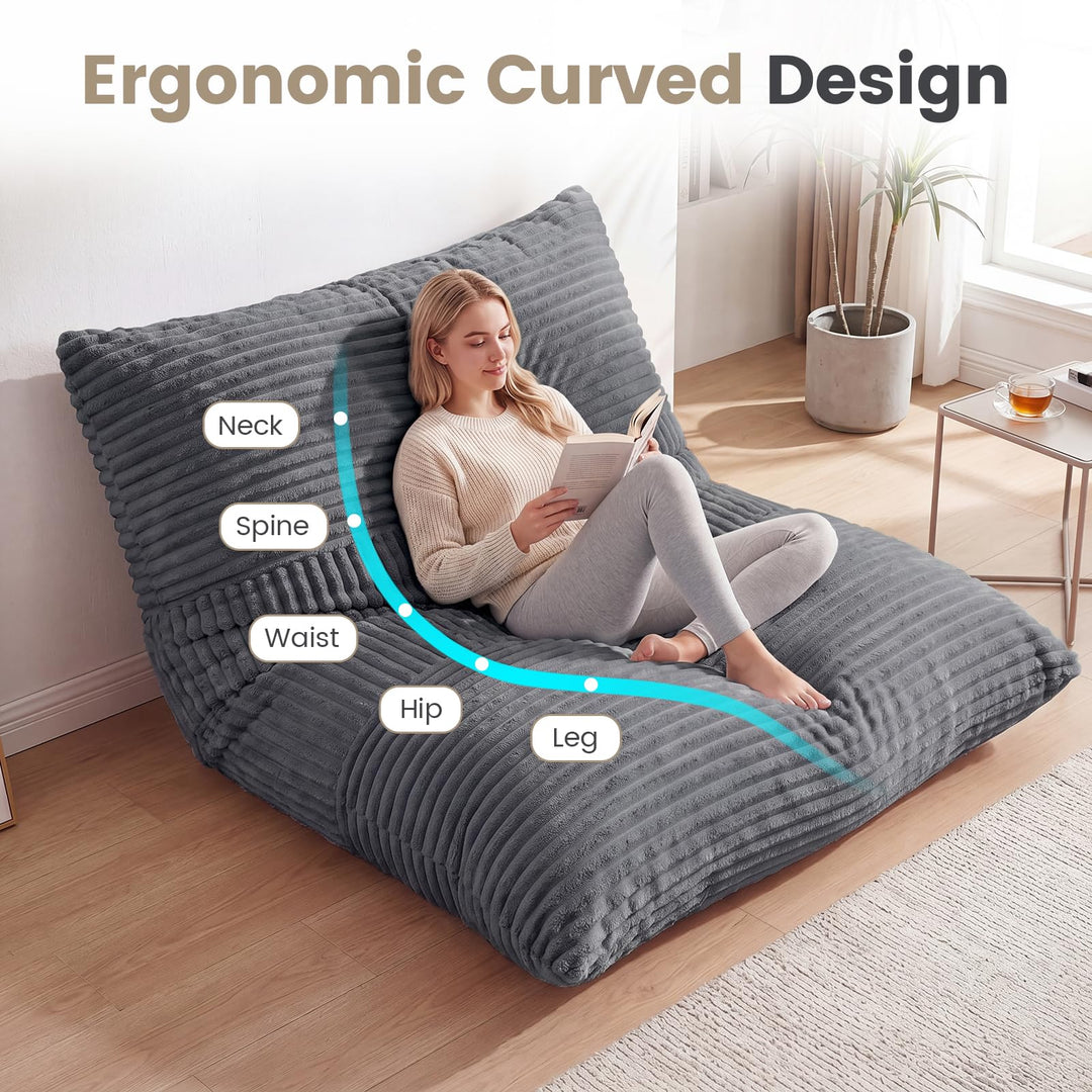 Giantex 3-in-1 Bean Bag Chair with Soft Crushed Sponge &amp; Comfy Corduroy Fabric