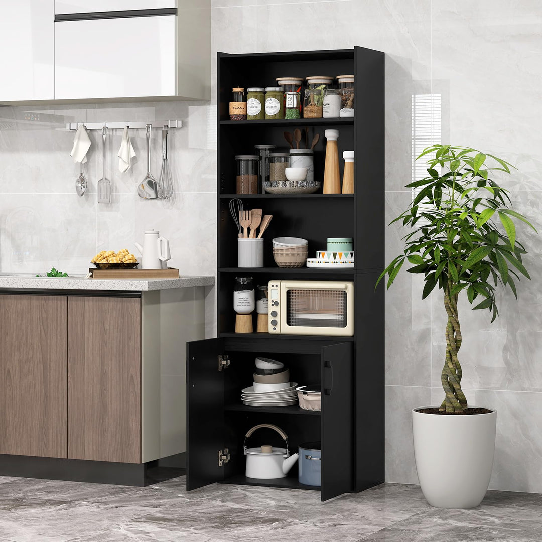 Giantex 70" Bookcase with 2 Doors