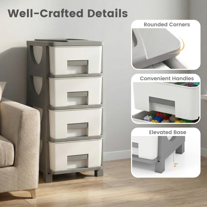Giantex 2 Pack 4-Drawer Storage Organizer for Bathroom Living Room
