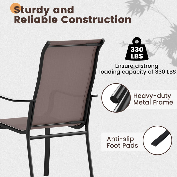 Giantex High Backrest Outdoor Chairs with Wide Seat All-Weather Mesh Fabric