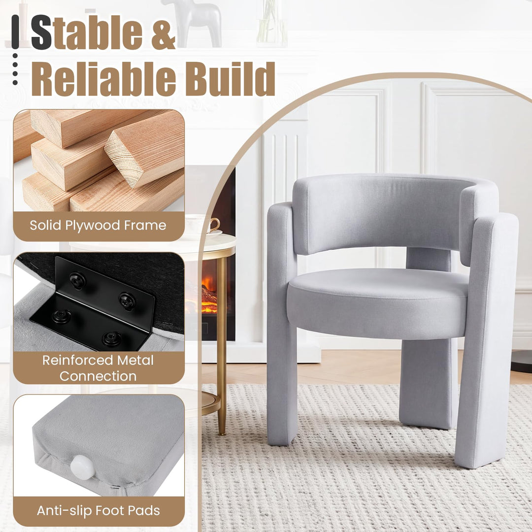 GIANTEX Modern Velvet Barrel Accent Chair with Thick Seat (1/2)