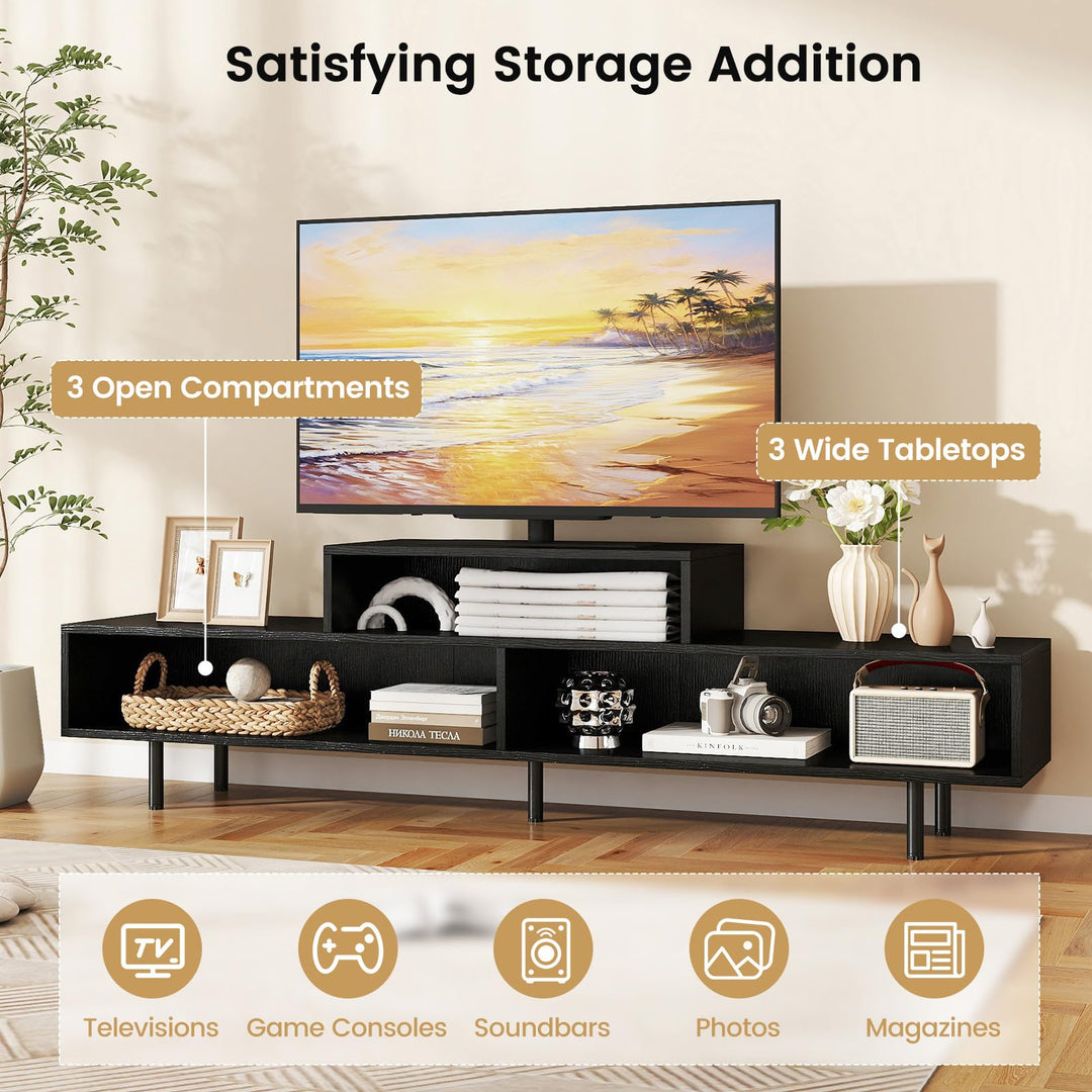 Giantex 3 Cubby TV Stand for 55/65/70 Inch TV | 63" Modern Entertainment Center