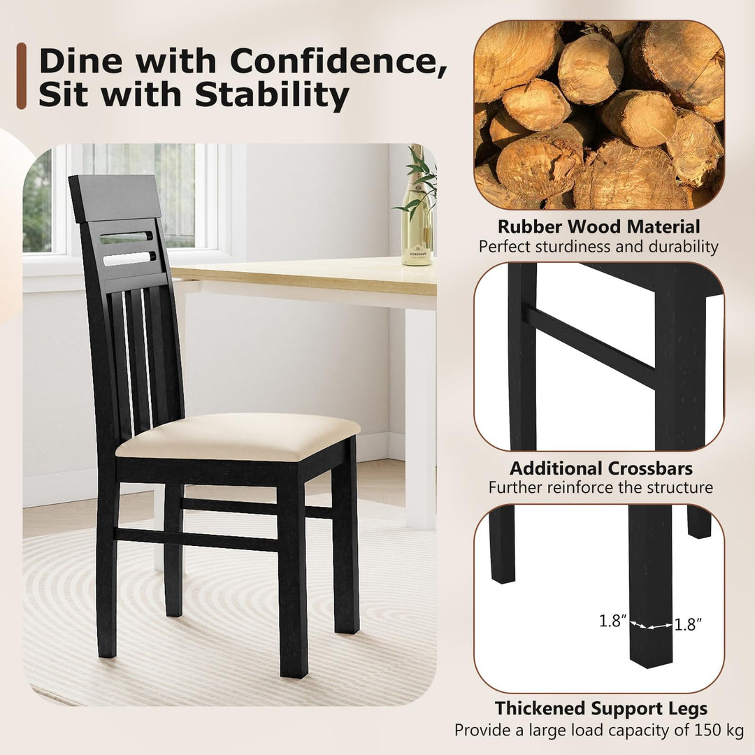 Giantex Wooden Dining Chairs Set of 2/4 for Kitchen Living Room