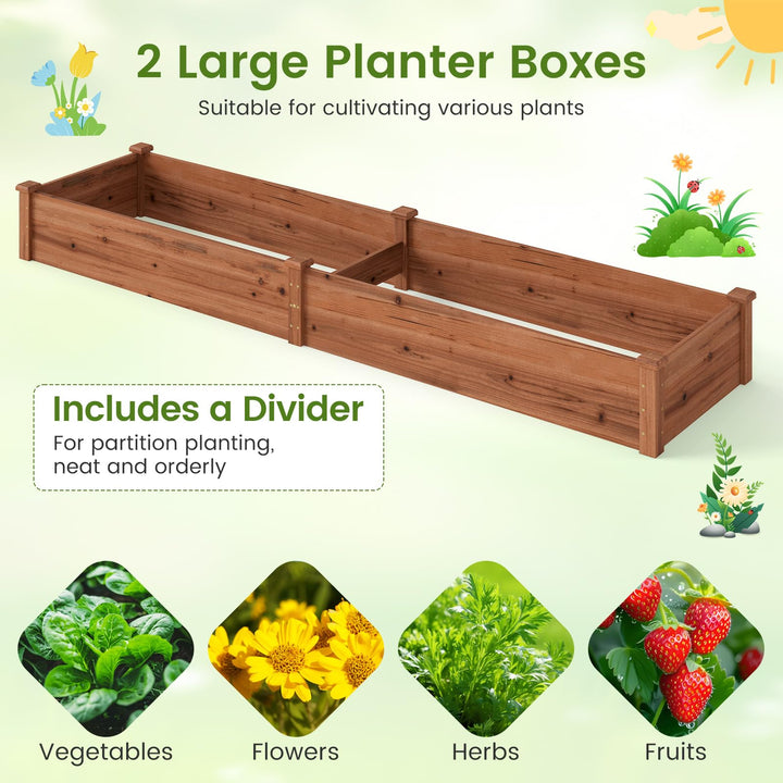 GIANTEX 95" Wooden Raised Garden Bed Rectangular Planter Box