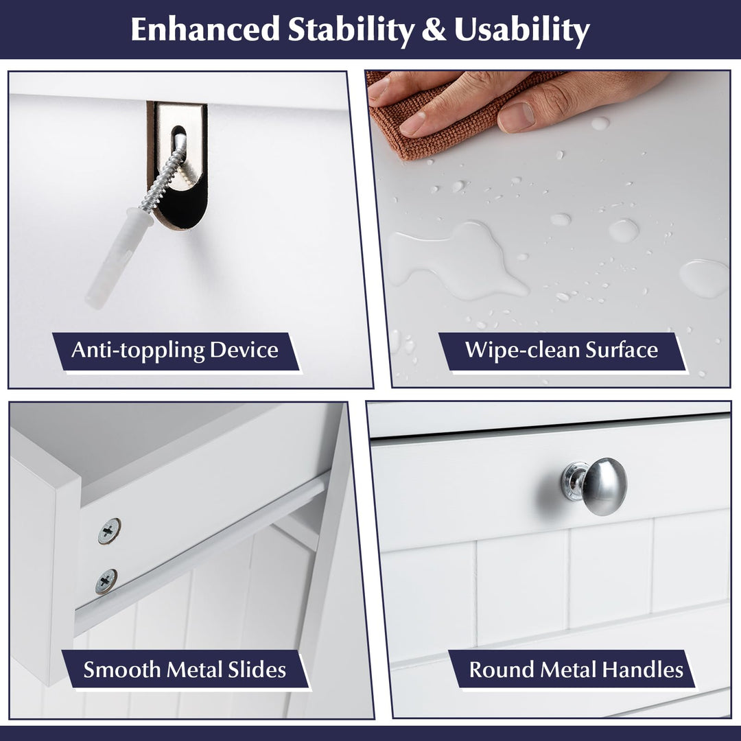 Giantex Tilt-Out Laundry Hamper Cabinet (16"x 16"x 31.5")