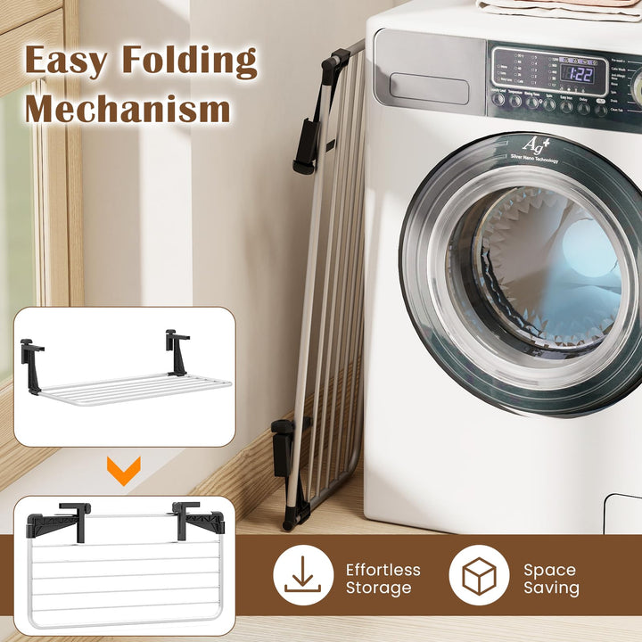 Giantex Aluminum Hanging Laundry Rack with Adjustable and Foldable Brackets (37" L)