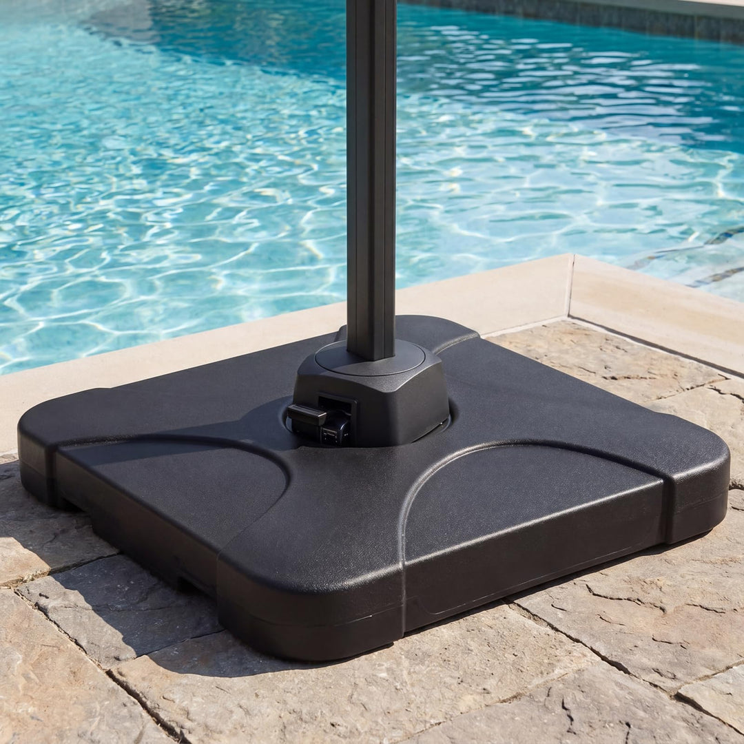 Giantex Cantilever Umbrella Base | 242 lbs Fillable Offset Patio Umbrella Stand